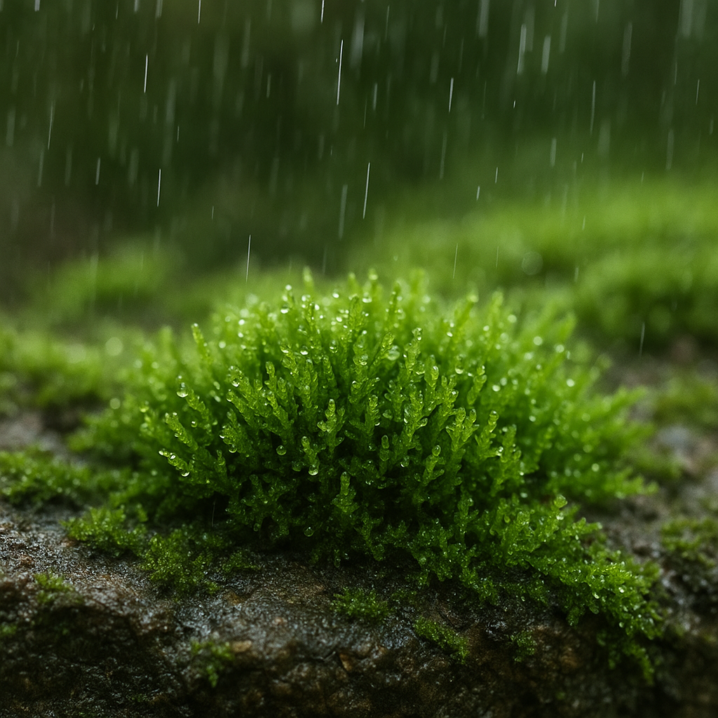 Czy mech rośnie szybciej po deszczu