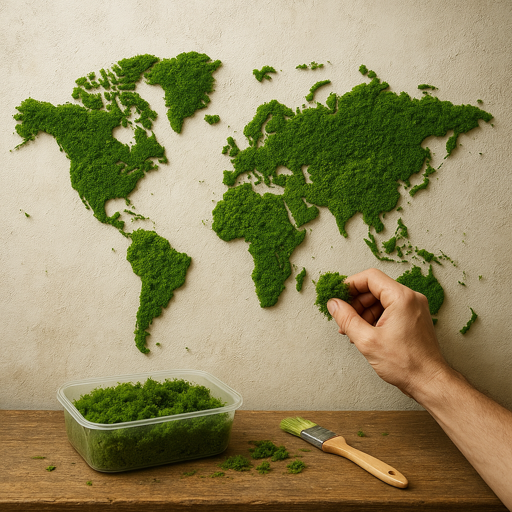 Jak stworzyć mechową mapę świata na ścianie