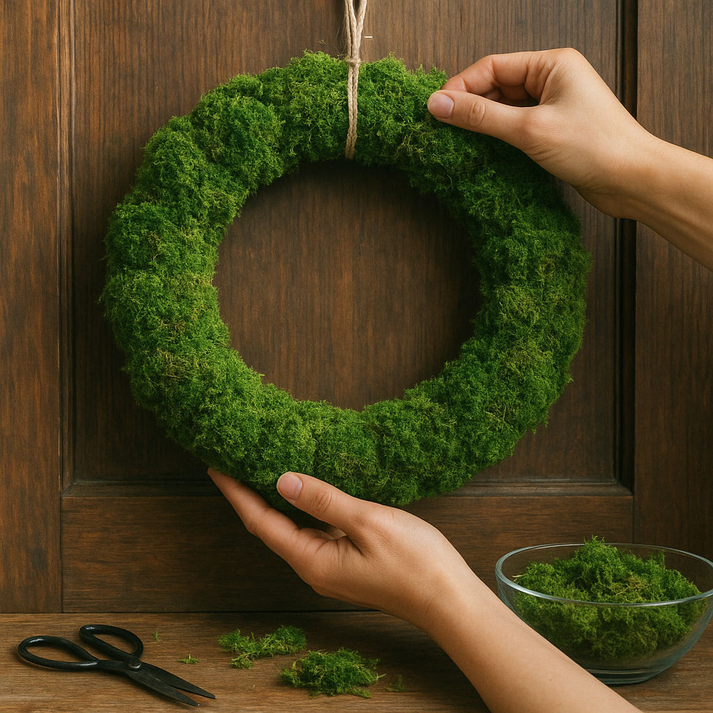 Jak zrobić mechowy wianek na drzwi