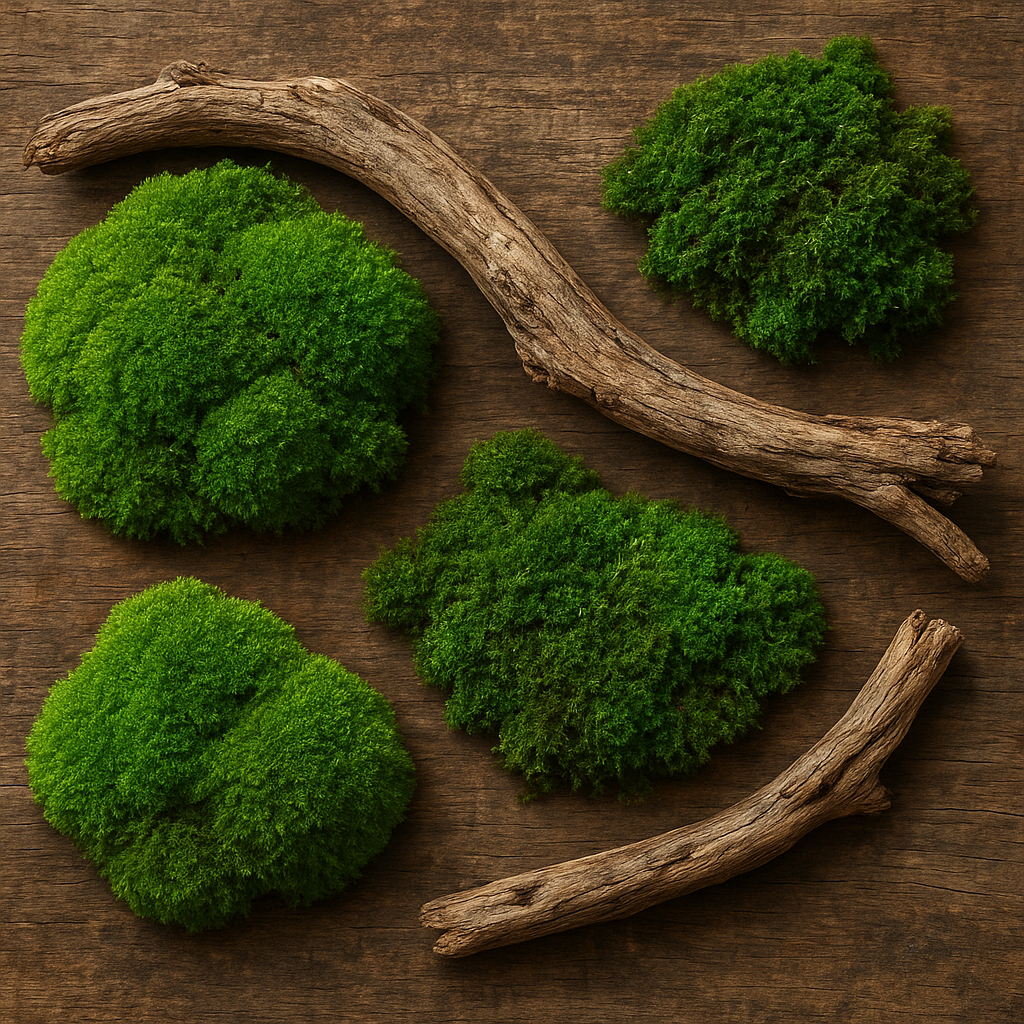 Jak wykonać naturalną kompozycję z mchu i drewna